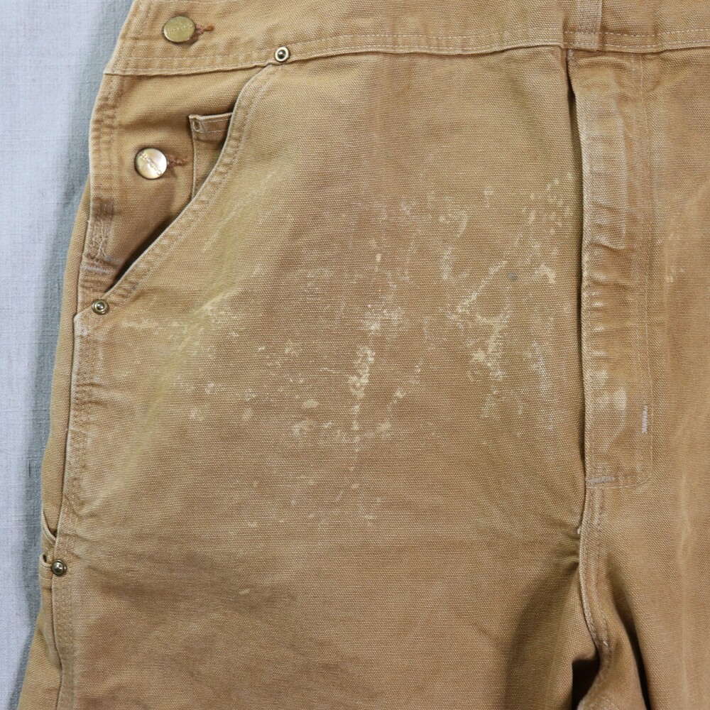 Vintage Carhartt Duck Overalls Men’s 42x30 Brown Workwear USA Made Distressed - Picture 7 of 16